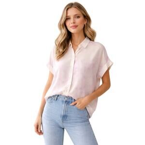 Everlane Silk Button Down Blouse Size 0 Relaxed Fit Tie Dye NWT